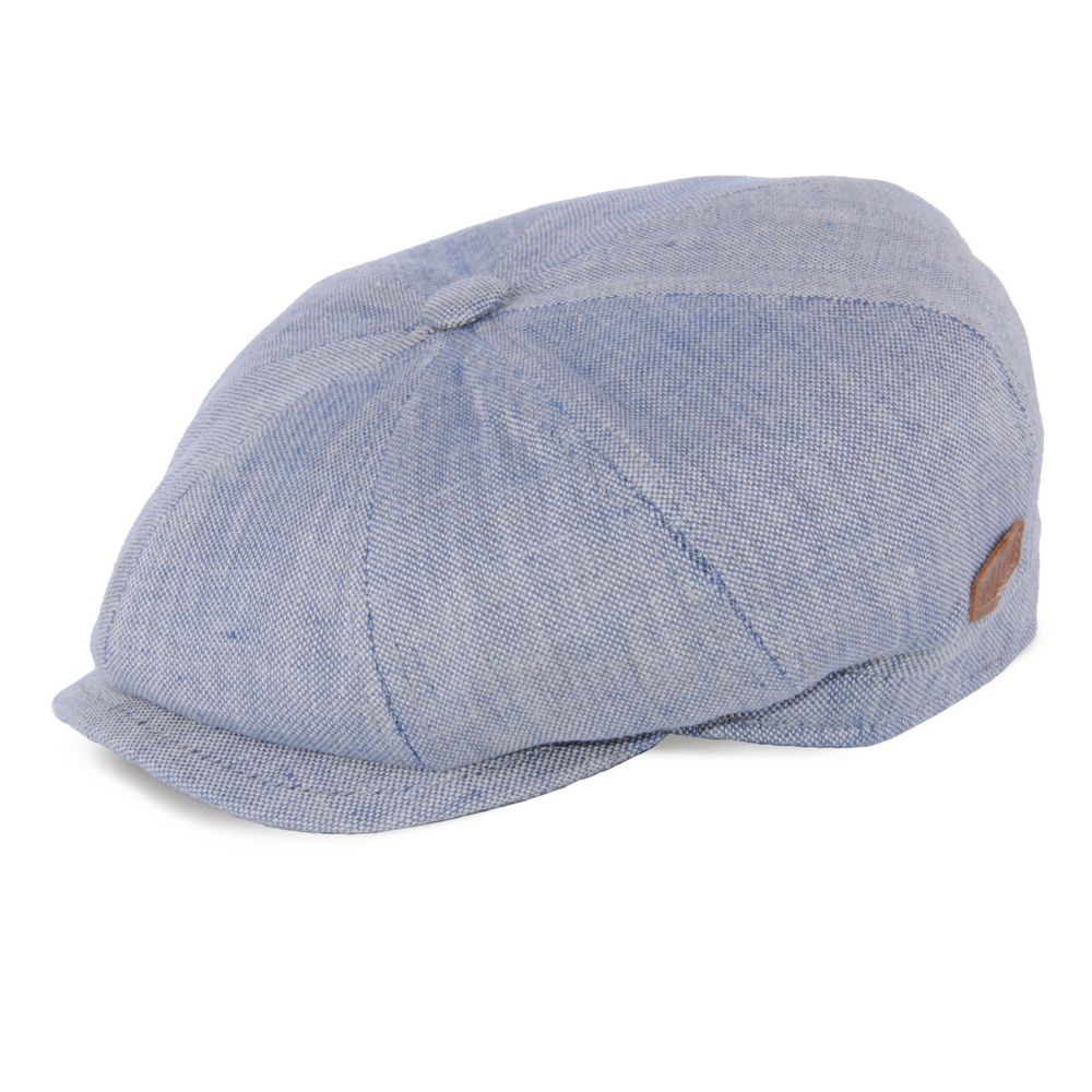 MJM Montreal Newsboy Flat Cap - Økologisk Bomuld Lyseblå - Flat Cap fra MJM Hats hos The Prince Webshop