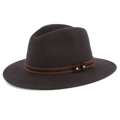 MJM Pati Brun Uld Filt Hat - Waterproof & Crushable - Traveller Hat fra MJM Hats hos The Prince Webshop