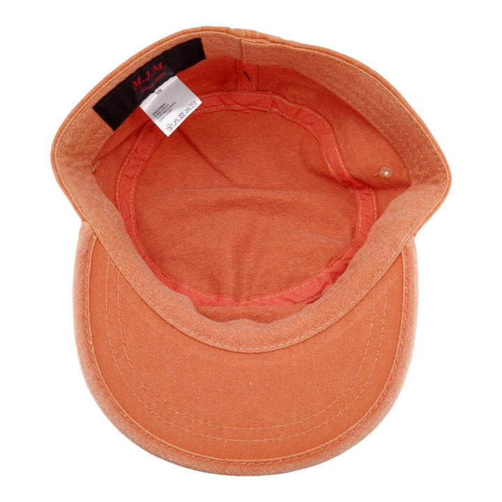 Mjm cuba army cap dyed cotton twill - orange