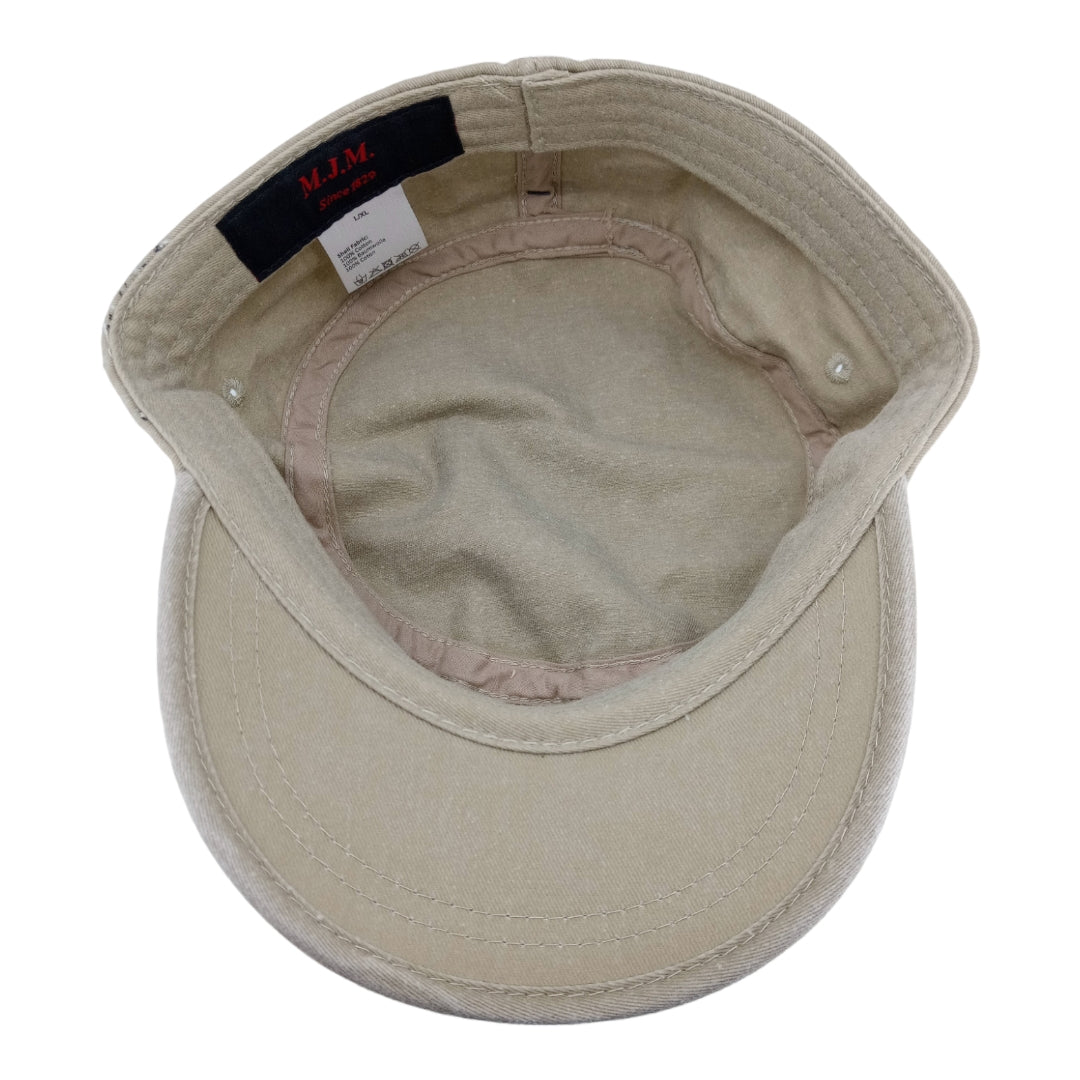 Mjm cuba army cap dyed cotton twill - beige