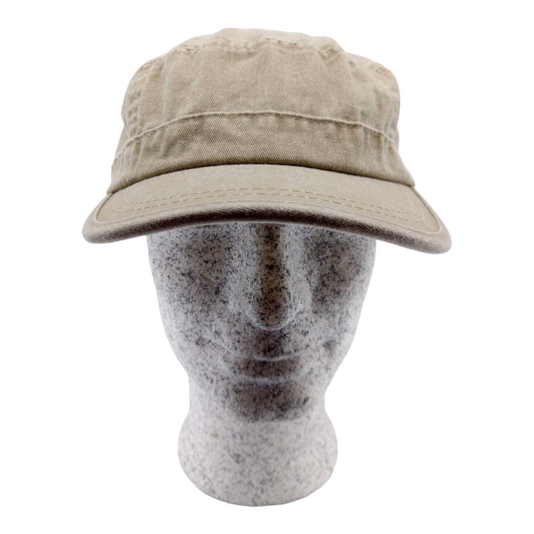 Mjm cuba army cap dyed cotton twill - beige