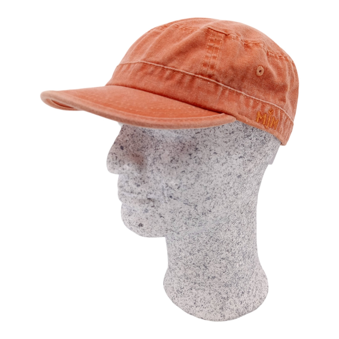 Mjm cuba army cap dyed cotton twill - orange