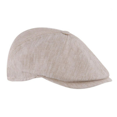 MJM Rebel Sixpence - Organic Cotton Light Beige - Flat Cap fra MJM Hats hos The Prince Webshop