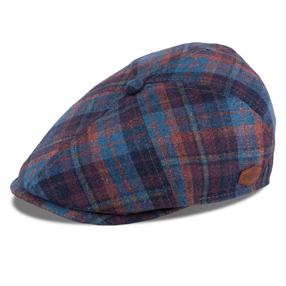 MJM Rebel Sixpence - Silk Wool - Purple Check - Flat Cap fra MJM Hats hos The Prince Webshop