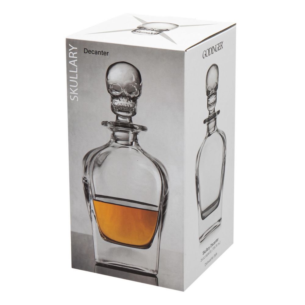 Skullary Whiskey Decanter - Glas Karaffel med Dødningehovede - Whiskey Karaffel fra Godinger USA hos The Prince Webshop