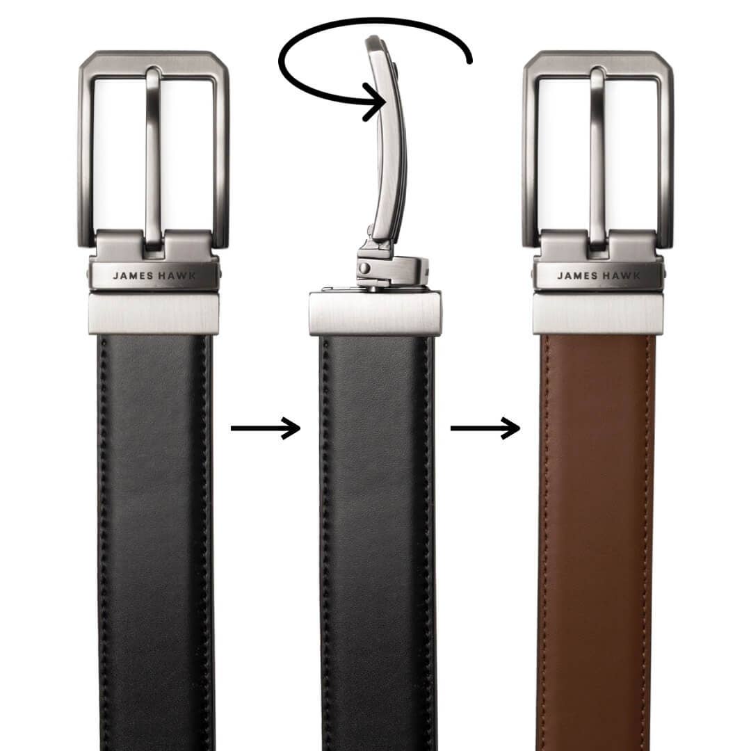 James Hawk Smart Belt - Reversible Black/Brown - Bælte fra James Hawk hos The Prince Webshop