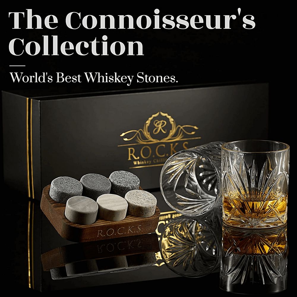 The Connoisseurs Set Palm Whiskey Glass Edition i Gaveæske - Whiskey Glas fra R.O.C.K.S hos The Prince Webshop