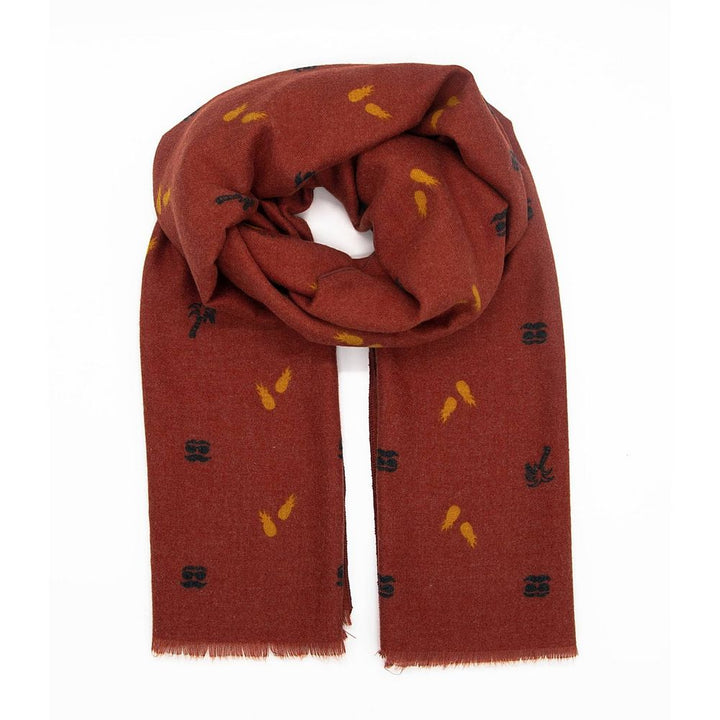 Scarf Designers Halstørklæde - Pineapple Tropic Red - Halstørklæde fra Scarf Designers Berlin hos The Prince Webshop