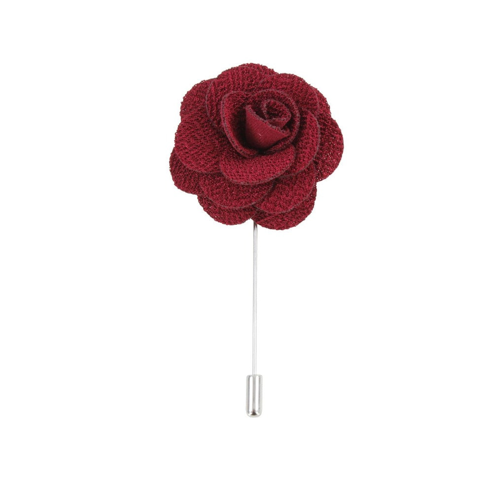 David Aster - Burgundy Flower Lapel Pin