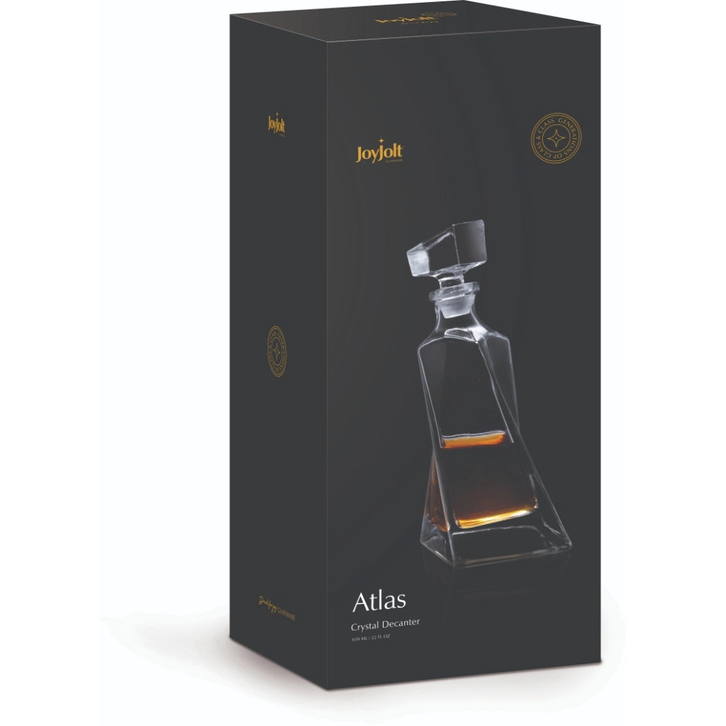 JoyJolt Atlas Crystal Whiskey Decanter - Glas Karaffel 0.6L - Whiskey Karaffel fra JoyJolt USA hos The Prince Webshop