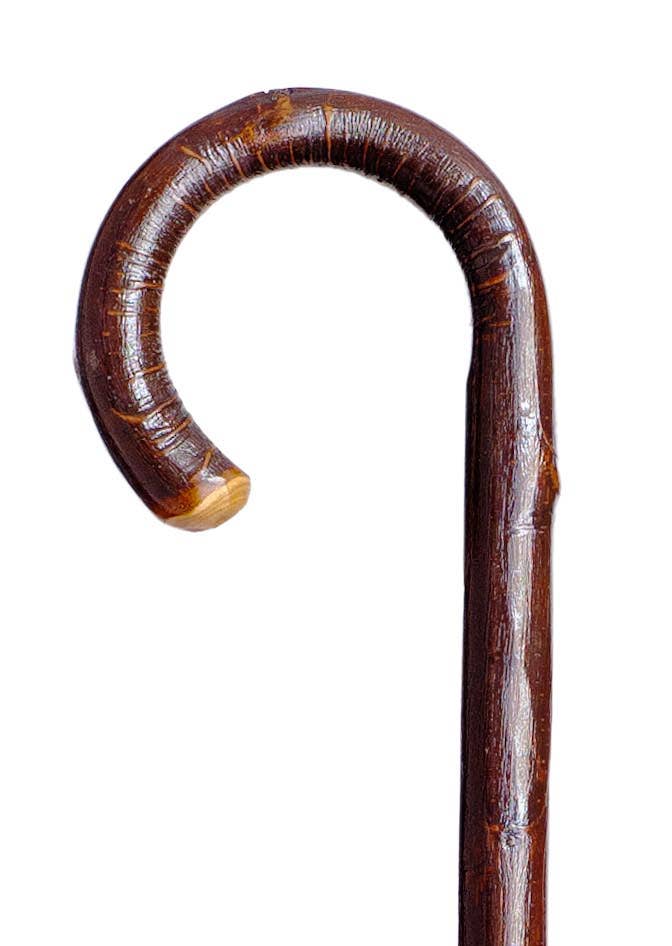 Trekking pole with curved chestnut wood: WITH LEATHER -  fra Segorbina BASTONES hos The Prince Webshop