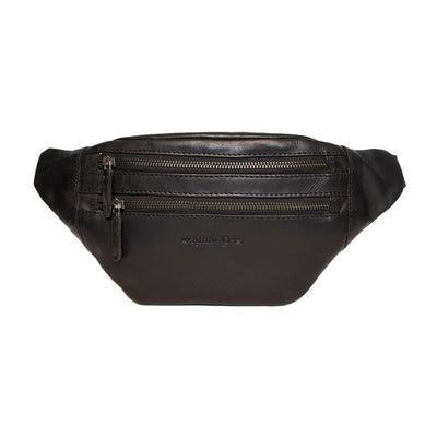 Leather Crossbody Bag - Fanny Pack - Belt Bag - 6 colours: Black -  fra Arrigo hos The Prince Webshop
