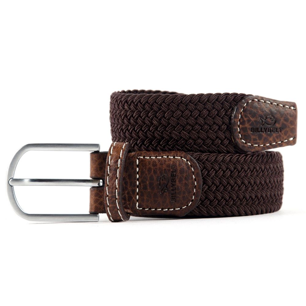 Billybelt Brown Leaf Woven Elastic Belt - Elastisk Komfort Bælte - Bælte fra Billybelt hos The Prince Webshop