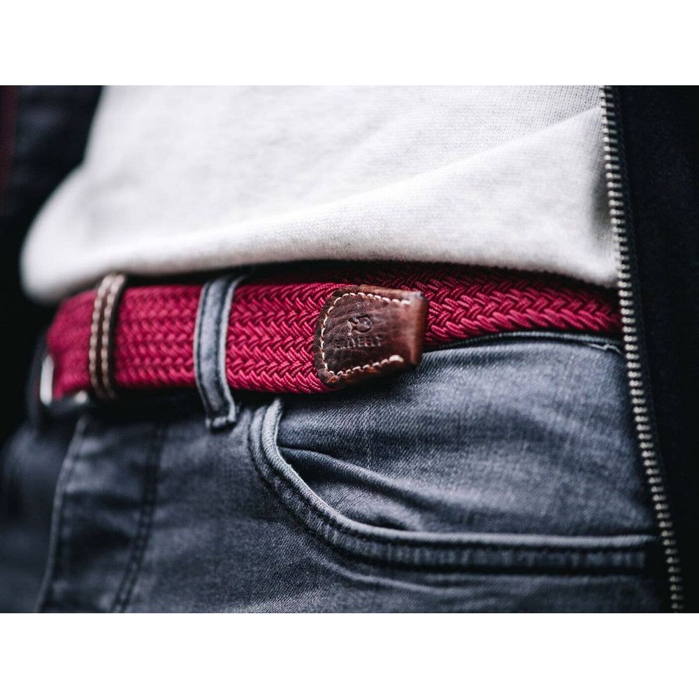 Billybelt Burgundy Woven Elastic Belt - Elastisk Komfort Bælte - Bælte fra Billybelt hos The Prince Webshop