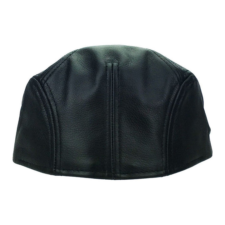 Sort Læder Sixpence Flat Cap - Flat Cap fra Ethos hos The Prince Webshop