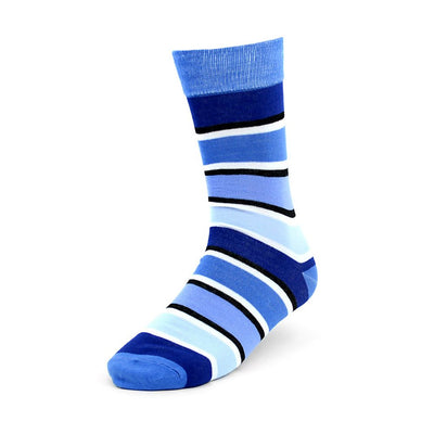 3 par Men's Blue Casual Fancy Socks  - Blå Strømper - Herre Strømper fra Parquet hos The Prince Webshop