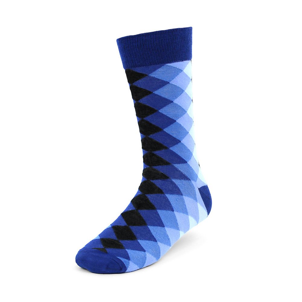 3 par Men's Blue Casual Fancy Socks  - Blå Strømper - Herre Strømper fra Parquet hos The Prince Webshop