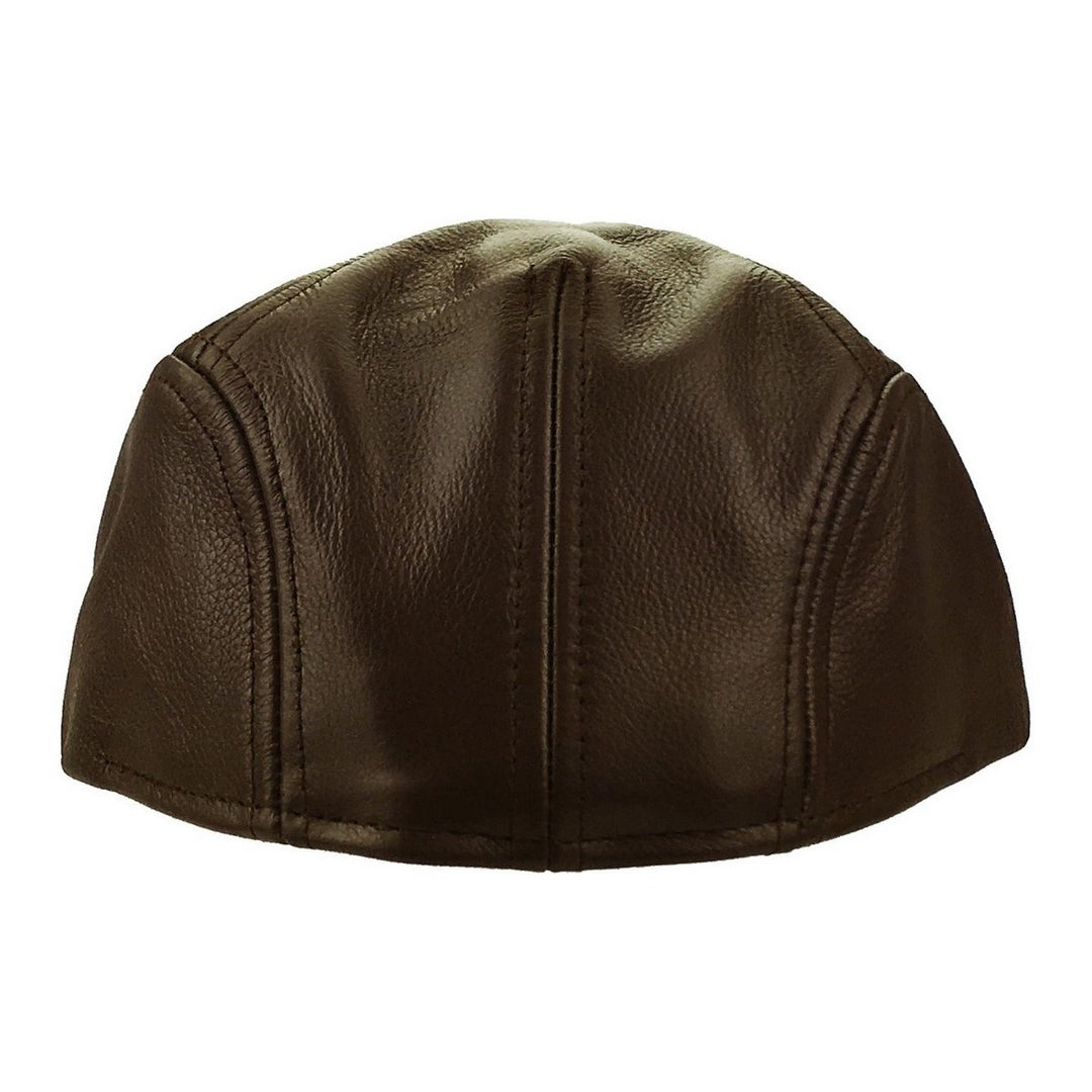 Brun Læder Sixpence Flat Cap - Flat Cap fra Ethos hos The Prince Webshop