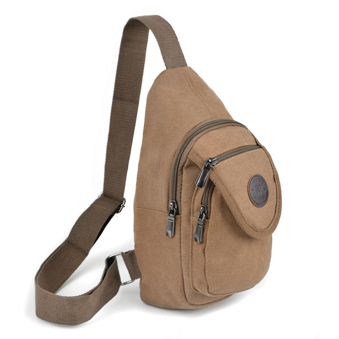 Canvas Crossbody Slinger Bag Tan - Funktionel Taske - Taske fra Westend hos The Prince Webshop