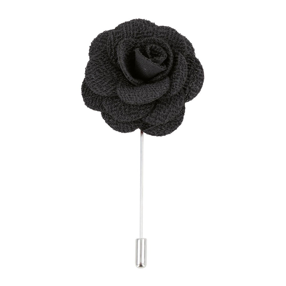 David Aster - Black Flower Lapel Pin