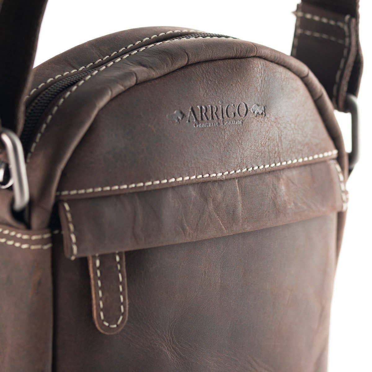 Arrigo Shoulder & Crossbody Bag - Buffalo Leather - Brun