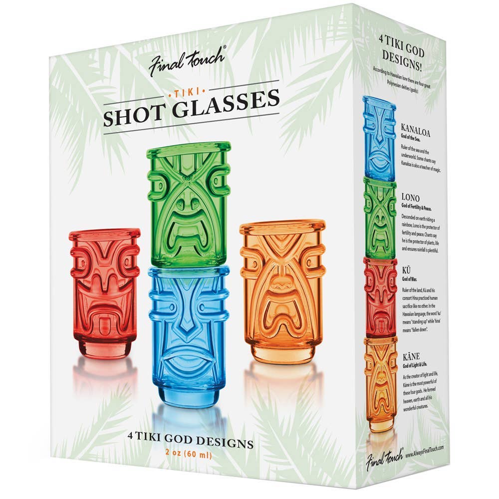 Original Products - Final Touch Tiki Shot Glas - 4 Pak / Farver - Shotglas fra Original Products hos The Prince Webshop