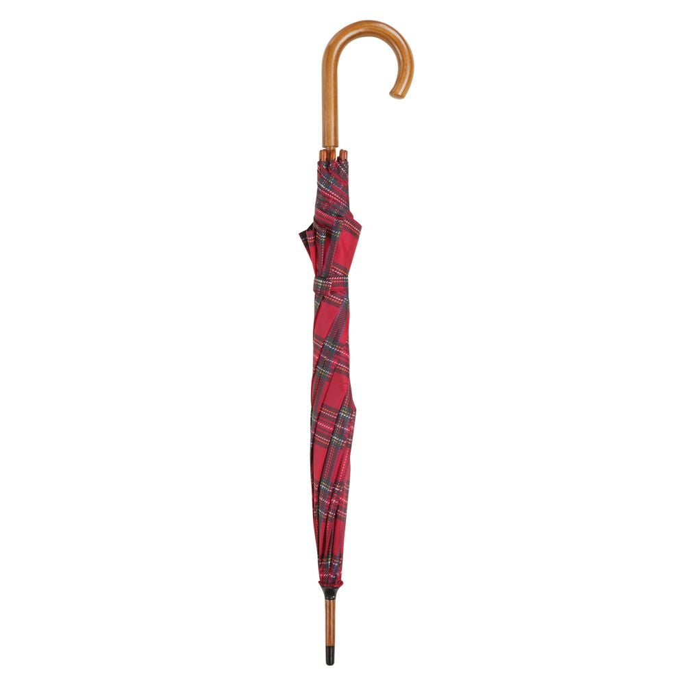 Royal Stewart Tartan Crook Umbrella - Paraply i Rød Tartan - Paraply fra Charles Buyers & Co Ltd hos The Prince Webshop