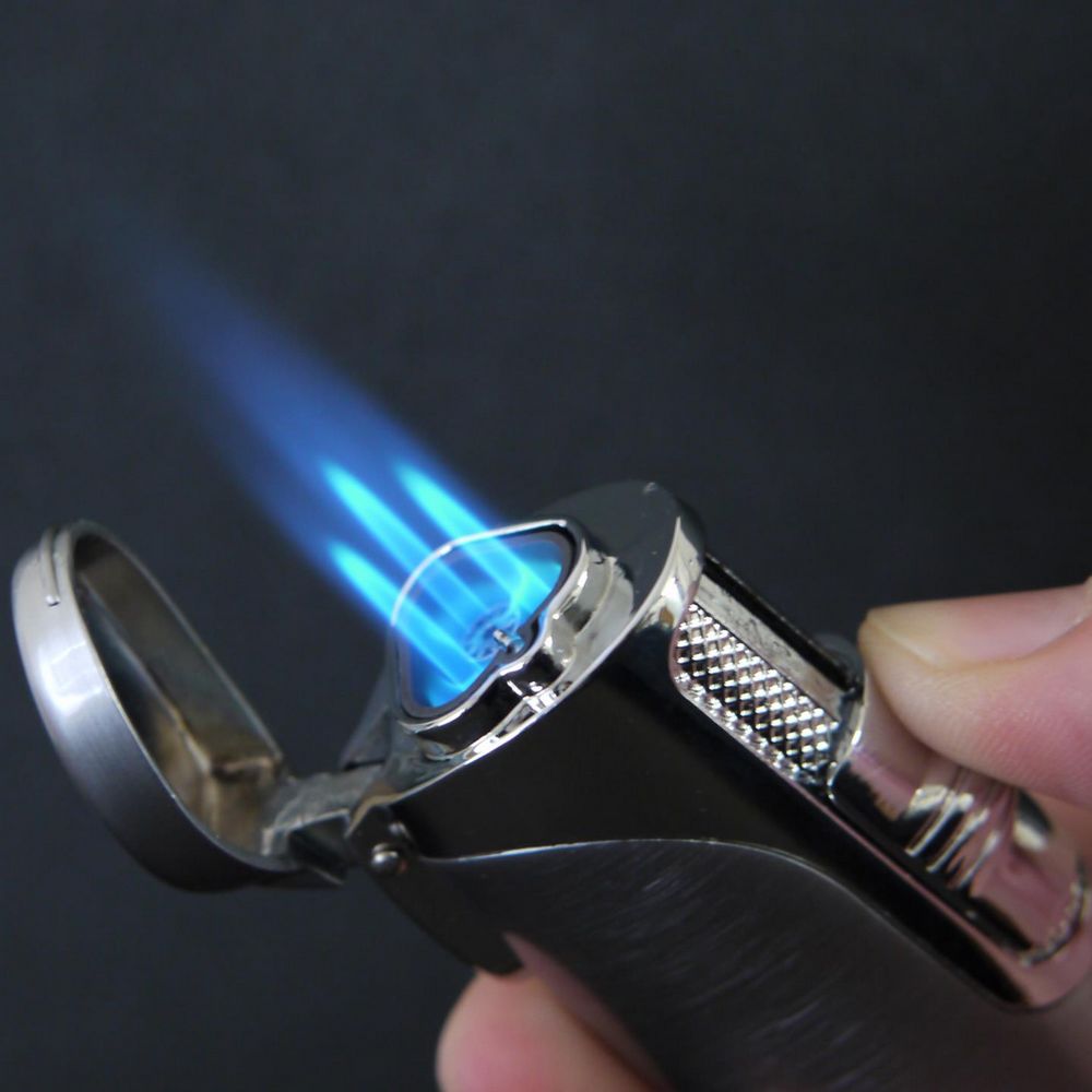 SKY 3-flame Jet Lighter med Cigar Cutter Sort - Lighter fra SKY hos The Prince Webshop