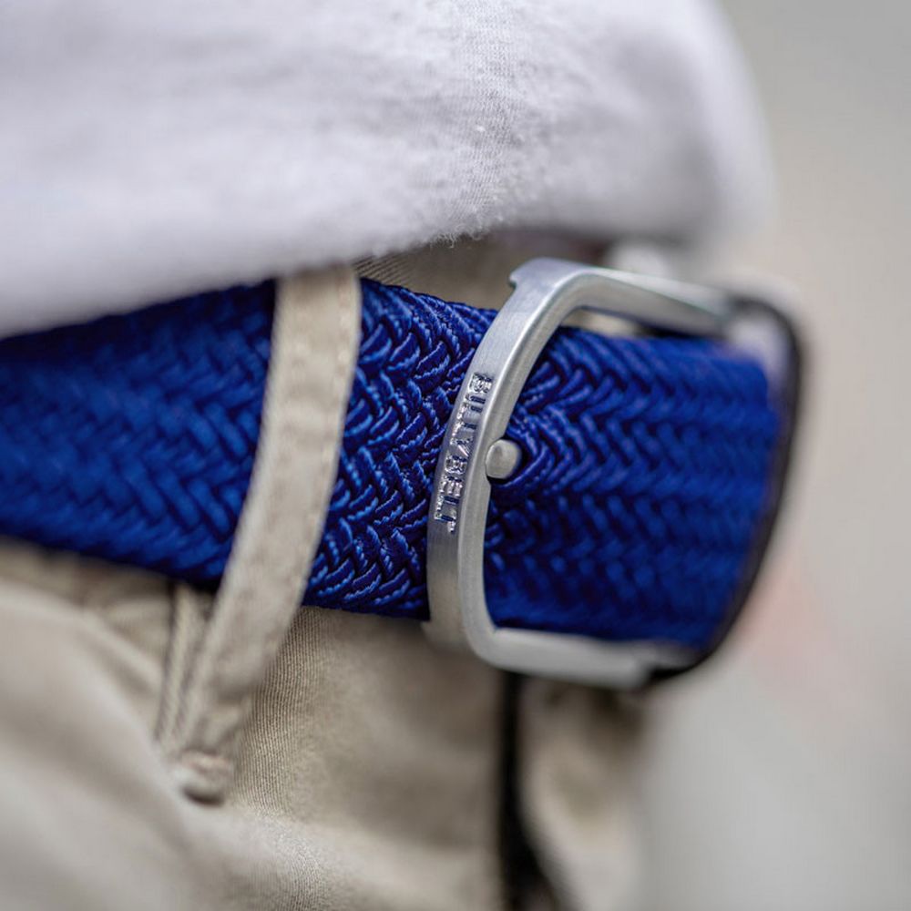 Billybelt Cobalt Blue Woven Elastic Belt - Elastisk Komfort Bælte - Bælte fra Billybelt hos The Prince Webshop