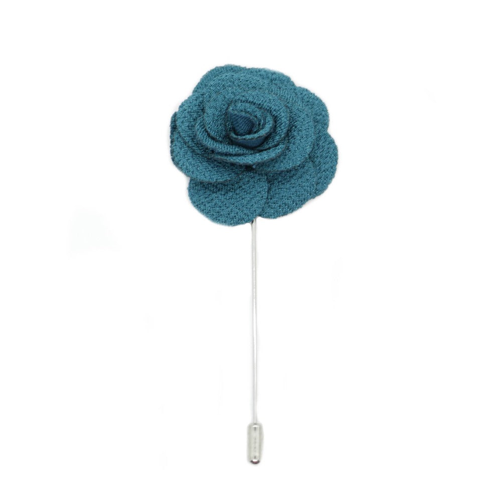 David Aster - Teal Blue Flower Lapel Pin