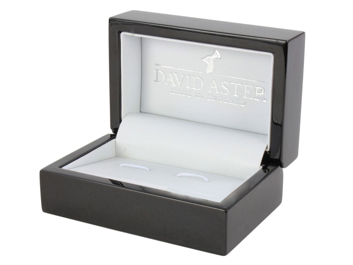 David Aster Square Chequered Cufflinks - Silver - Manchetknapper fra David Aster Collection hos The Prince Webshop