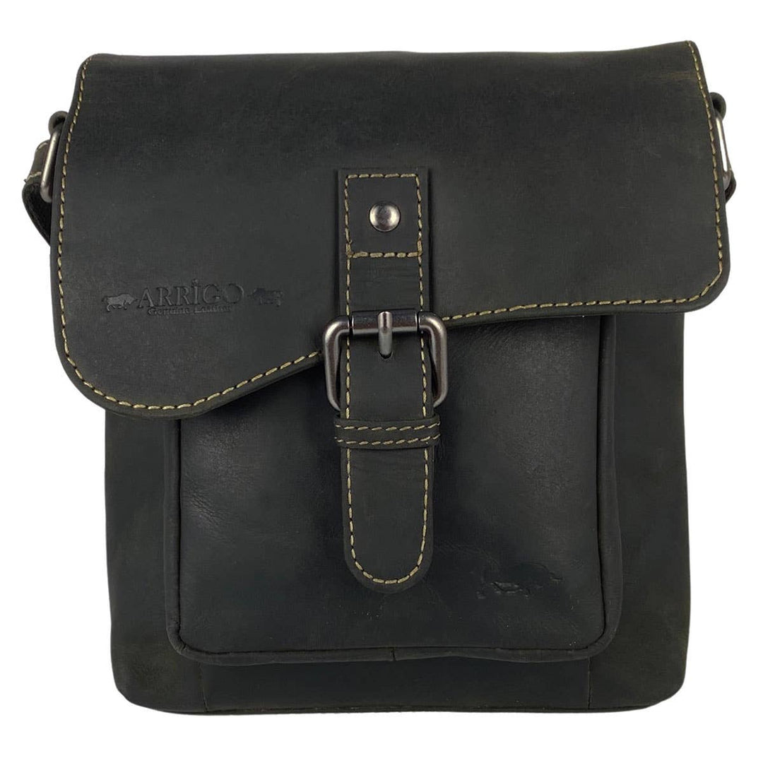 Arrigo Shoulder Bag with Flap - Buffalo Leather - Sort - Taske fra Arrigo hos The Prince Webshop