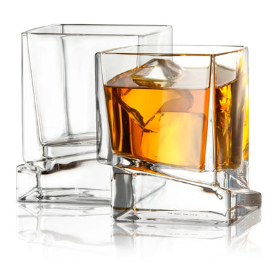 JoyJolt - Carre Square Heavy Base Whiskey Glasses, Set of 2 - Whiskey Glas fra JoyJolt USA hos The Prince Webshop