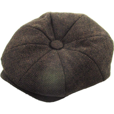 Mørkebrun Flat Cap Peaky Blinders Style - Flat Cap fra Ethos hos The Prince Webshop