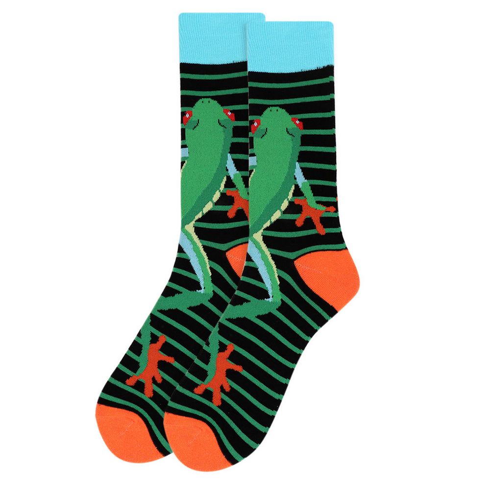 Frog Striped Pattern Socks - Sjove Strømper - Herre Strømper fra Parquet hos The Prince Webshop