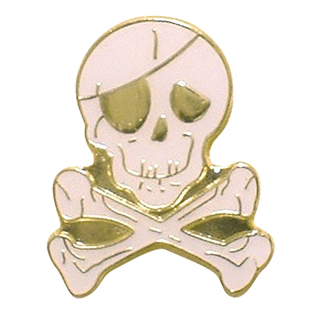 Hvid Skull & Crossbones Pin - Reversnål fra The Prince's Own hos The Prince Webshop