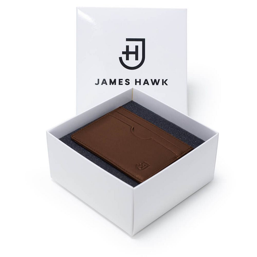James Hawk Card Holder Camel - Lysebrun Læder Kortholder - Kortholder fra James Hawk hos The Prince Webshop