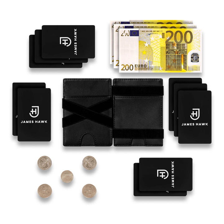 James Hawk Flip Wallet Black - Sort Læder Tegnebog - Kortholder fra James Hawk hos The Prince Webshop