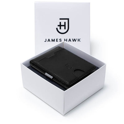 James Hawk Smart Wallet Black - Sort Læder Tegnebog - Kortholder fra James Hawk hos The Prince Webshop