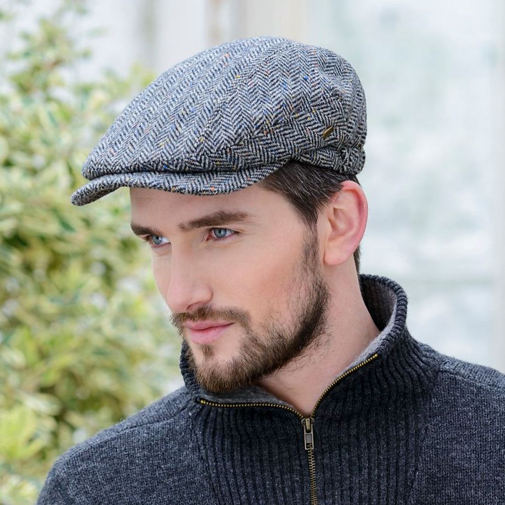 Mucros Tweed No. 1 Kerry Herringbone Flat Cap - Flat Cap fra Mucros Weavers Killarney hos The Prince Webshop