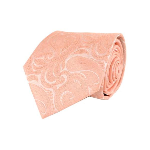 Klassisk Paisley Slips i Fersken - Slips fra Laurant Bennet Milano hos The Prince Webshop