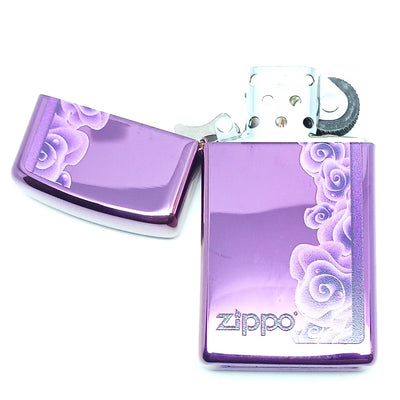 Original Slim Zippo Lighter - Purple Roses - Zippo Lighter fra Zippo hos The Prince Webshop