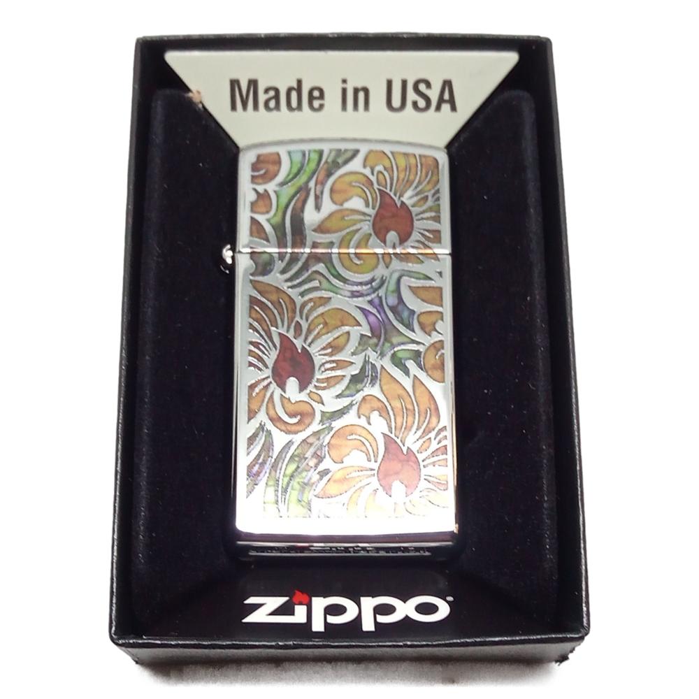 Original Slim Zippo Lighter - Fusion Floral - Zippo Lighter fra Zippo hos The Prince Webshop