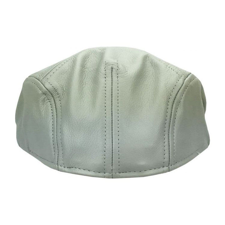 Lysegrå Læder Sixpence Flat Cap - Flat Cap fra Ethos hos The Prince Webshop