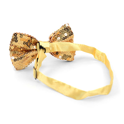 Butterfly Banded Bow Tie Men's Gold Sparkle Sequin - Butterfly fra The Prince's Collection hos The Prince Webshop