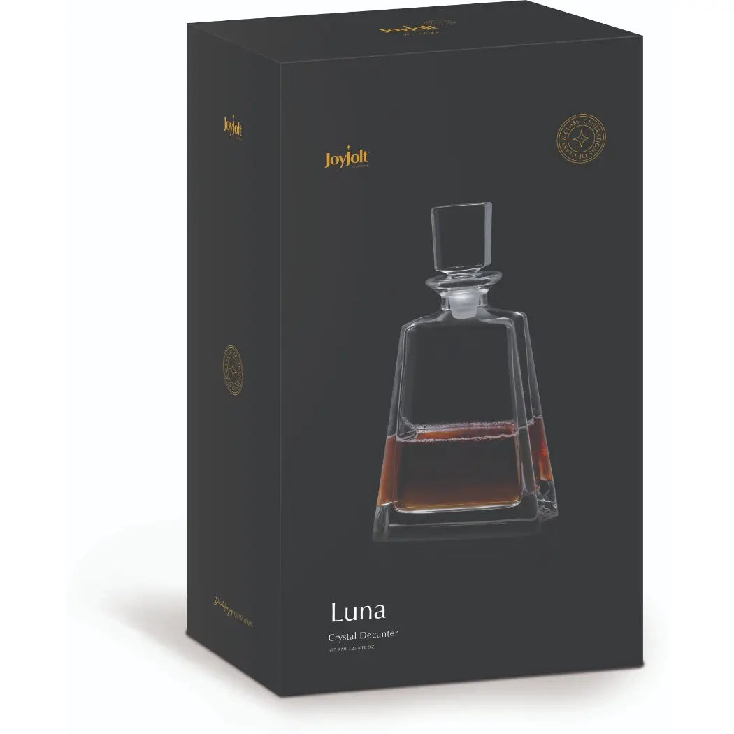 JoyJolt Luna Crystal Whiskey Decanter - Glas Karaffel 0.6L - Whiskey Karaffel fra JoyJolt USA hos The Prince Webshop