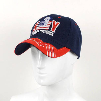 NY Flag Navy Blue 3D Embroidered Baseball Cap - Baseball Cap fra Parquet hos The Prince Webshop