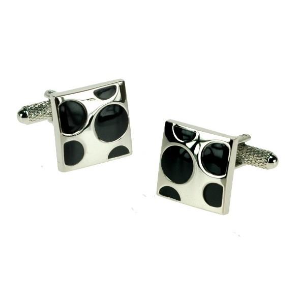 Manchetknapper Black Spots - Manchetknapper fra Onyx Art of London hos The Prince Webshop