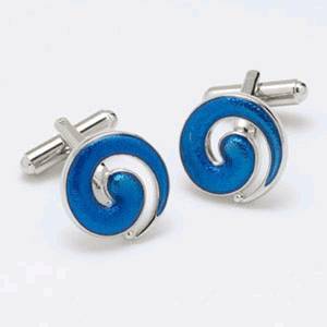 Manchetknapper Blue Swirl - Manchetknapper fra Onyx Art of London hos The Prince Webshop