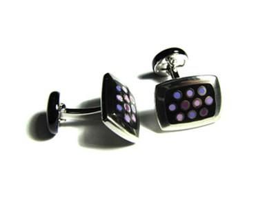 Manchetknapper - just dots in a purple haze - Manchetknapper fra Creative Cufflinks hos The Prince Webshop